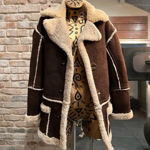 Vintage Dolce and Gabbana distressed sheepskin shearling coat M. - DISCOUNTED!